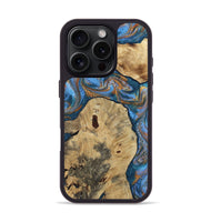 iPhone 16 Pro Wood Phone Case - Vernon (Teal & Gold, 808817)