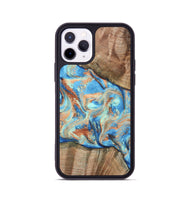 iPhone 11 Pro Wood Phone Case - Kylan (Teal & Gold, 808819)