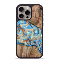 iPhone 15 Pro Max Wood Phone Case - Kylan (Teal & Gold, 808819)