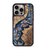 iPhone 15 Pro Max Wood Phone Case - Kellie (Teal & Gold, 808850)