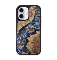 iPhone 17 Wood Phone Case - Kellie (Teal & Gold, 808850)