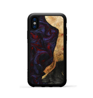 iPhone Xs Wood Phone Case - Erich (Red, 808909)