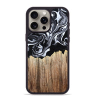 iPhone 15 Pro Max Wood Phone Case - Betsy (Black & White, 808913)
