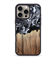 iPhone 16 Pro Max Wood Phone Case - Betsy (Black & White, 808913)