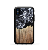 iPhone Xs Wood Phone Case - Betsy (Black & White, 808913)