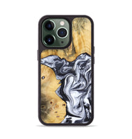 iPhone 13 Pro Wood Phone Case - Nallely (Black & White, 808914)