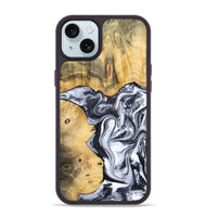iPhone 15 Plus Wood Phone Case - Nallely (Black & White, 808914)