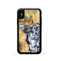 iPhone Xs Wood Phone Case - Nallely (Black & White, 808914)
