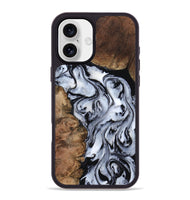 iPhone 16 Plus Wood Phone Case - Aries (Black & White, 808915)