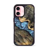 iPhone 16 Wood Phone Case - Neil (Blue, 808917)