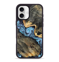 iPhone 16 Plus Wood Phone Case - Neil (Blue, 808917)