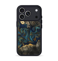 iPhone 17 Pro Wood Phone Case - Kate (Teal & Gold, 808926)