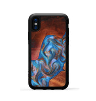 iPhone Xs Wood Phone Case - Kahlil (Teal & Gold, 808928)
