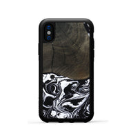 iPhone Xs Wood Phone Case - Evette (Black & White, 808937)