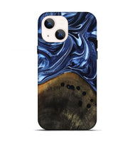 iPhone 13 Wood Live Edge Phone Case - Loraine (Blue, 808991)