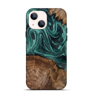 iPhone 13 Wood Live Edge Phone Case - Jaquan (Green, 809029)