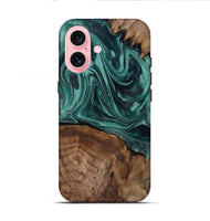 iPhone 16 Wood Live Edge Phone Case - Jaquan (Green, 809029)
