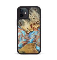 iPhone 12 Wood Phone Case - Admiral (Teal & Gold, 809042)