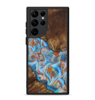 Galaxy S22 Ultra Wood Phone Case - Hilary (Teal & Gold, 809043)