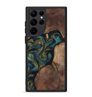 Galaxy S22 Ultra Wood Phone Case - Alvah (Teal & Gold, 809044)