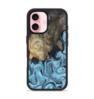 iPhone 16 Wood Phone Case - Cason (Blue, 809091)