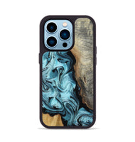 iPhone 14 Pro Wood Phone Case - Madilyn (Blue, 809154)
