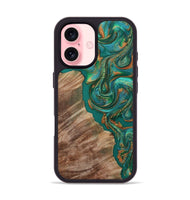 iPhone 16 Wood Phone Case - Katie (Green, 809159)