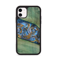 iPhone 11 Wood Phone Case - Carson (Teal & Gold, 809216)