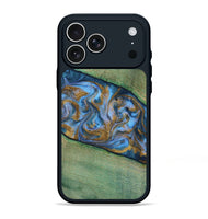 iPhone 17 Pro Max Wood Phone Case - Carson (Teal & Gold, 809216)