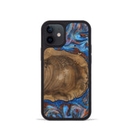iPhone 12 mini Wood Phone Case - Andre (Teal & Gold, 809218)