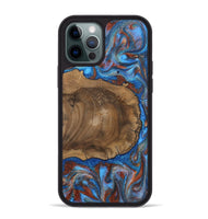 iPhone 12 Pro Max Wood Phone Case - Andre (Teal & Gold, 809218)