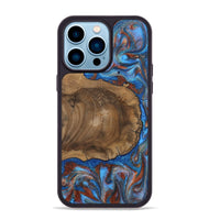iPhone 14 Pro Max Wood Phone Case - Andre (Teal & Gold, 809218)