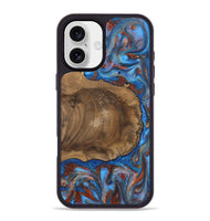iPhone 16 Plus Wood Phone Case - Andre (Teal & Gold, 809218)