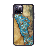 iPhone 11 Pro Max Wood Phone Case - Bruno (Teal & Gold, 809219)