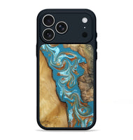 iPhone 17 Pro Max Wood Phone Case - Bruno (Teal & Gold, 809219)