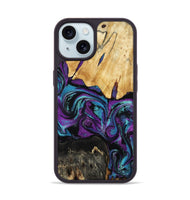 iPhone 15 Wood Phone Case - Elinor (Purple, 809221)