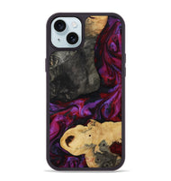 iPhone 15 Plus Wood Phone Case - Aleena (Red, 809224)