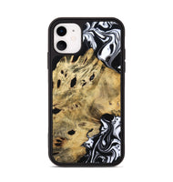 iPhone 11 Wood Phone Case - Kacey (Black & White, 809227)
