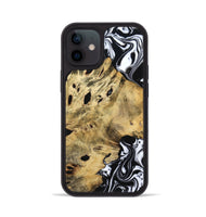 iPhone 12 Wood Phone Case - Kacey (Black & White, 809227)