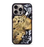 iPhone 15 Pro Max Wood Phone Case - Kacey (Black & White, 809227)