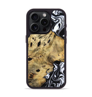 iPhone 15 Pro Wood Phone Case - Kacey (Black & White, 809227)
