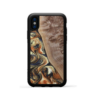 iPhone Xs Wood Phone Case - Lyla (Black & White, 809228)