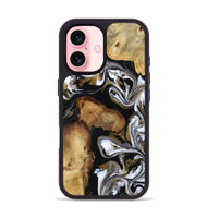iPhone 16 Wood Phone Case - Maisie (Black & White, 809230)