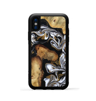 iPhone Xs Wood Phone Case - Maisie (Black & White, 809230)