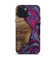 iPhone 15 Wood Live Edge Phone Case - Corbin (Red, 809249)