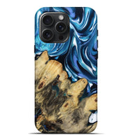 iPhone 16 Pro Max Wood Live Edge Phone Case - Bess (Blue, 809258)