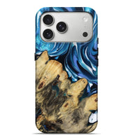iPhone 17 Pro Max Wood Live Edge Phone Case - Bess (Blue, 809258)