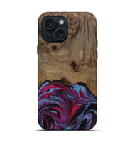 iPhone 15 Wood Live Edge Phone Case - Atlas (Purple, 809267)