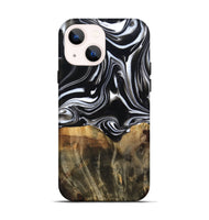 iPhone 14 Wood Live Edge Phone Case - Maximo (Black & White, 809284)