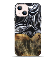 iPhone 14 Plus Wood Live Edge Phone Case - Maximo (Black & White, 809284)